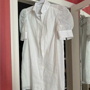 Frame: White linen dress size XS